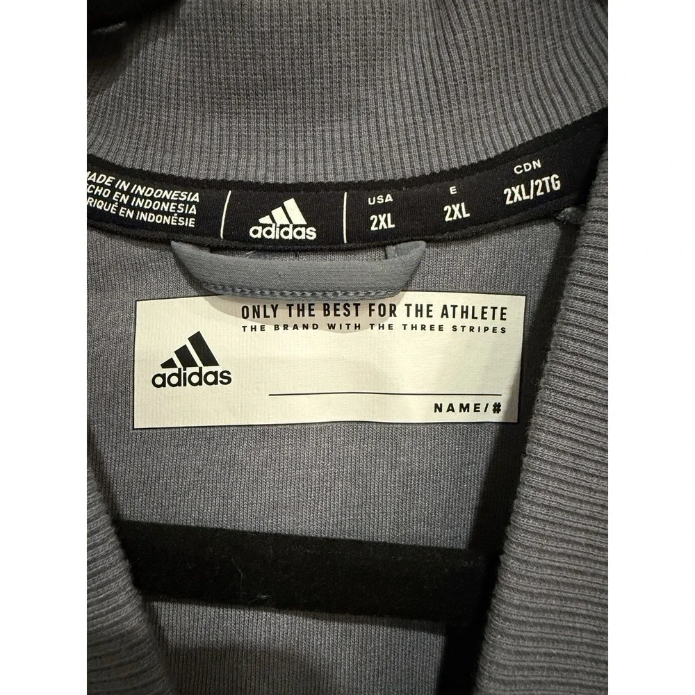 Adidas Team Warm-Up Jacket Mens 2XL Climalite‎ Full Zip Gray Mesh Logo